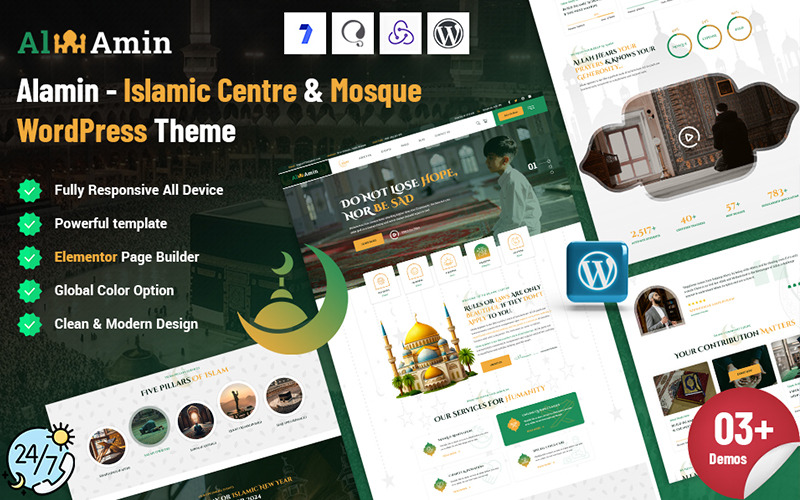 Alamin – Iszlám mecset WordPress téma