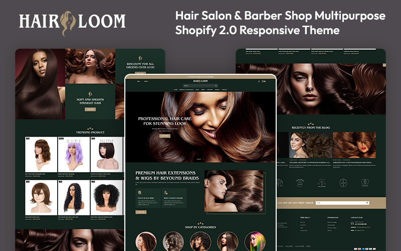 Hairloom - 美发沙龙和理发店多用途 Shopify 2.0 响应式主题