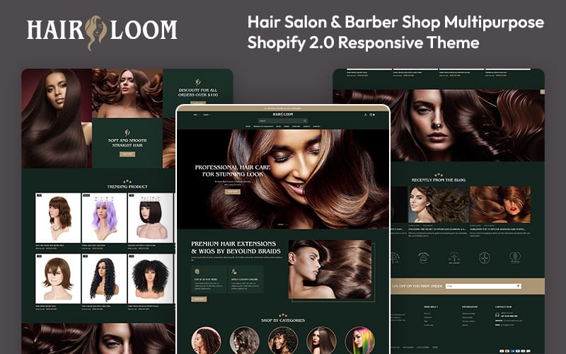 Hairloom - Salon de coiffure et salon de coiffure Thème réactif Shopify 2.0 polyvalent