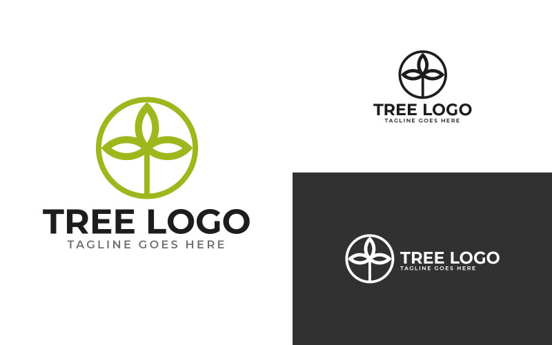Kostenloses kreatives und minimalistisches modernes Baum-Logo-Design