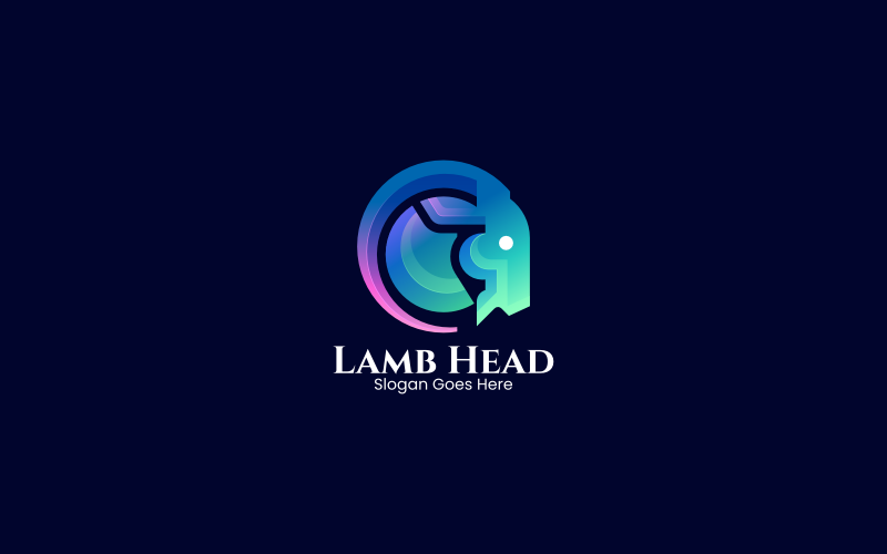 Logo Coloré Dégradé Tête D'agneau
