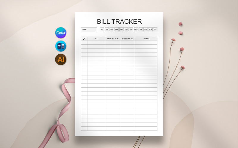 Modello di monitoraggio fatture Canva