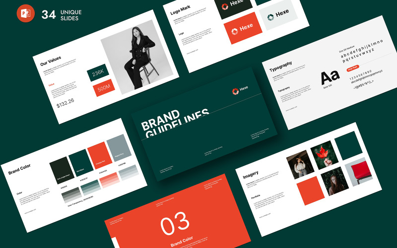 Color Brand Guideline Presentation Template - TemplateMonster