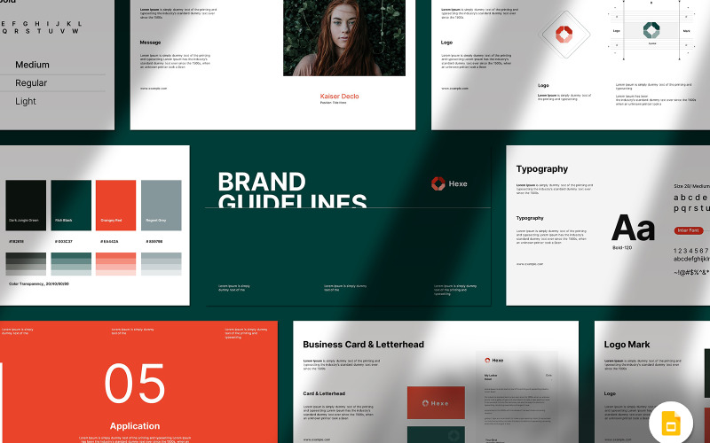 Googleslide Guideline Color Brand. Презентація