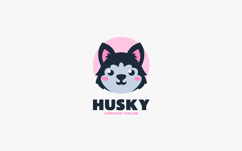Husky mascotte cartoon-logo 4