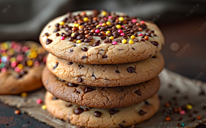Biscoitos com gotas de chocolate Pilha 87