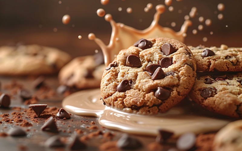 Galletas flotantes de chispas de chocolate con toques de leche 82
