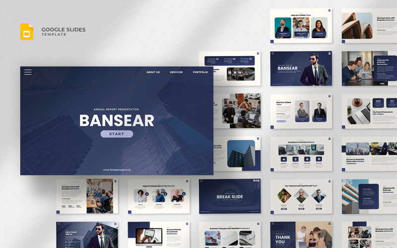 Bansear - Jaarverslag Google Slides-sjabloon