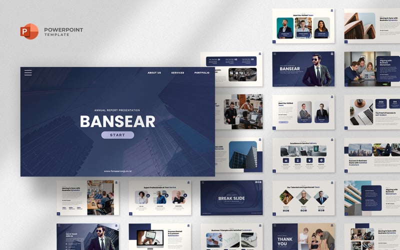 Bansear - Шаблон годового отчета Powerpoint