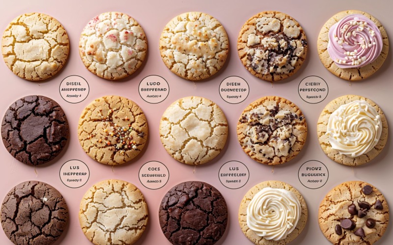 Collage de biscuits aux pépites de chocolat sur fond rose 118