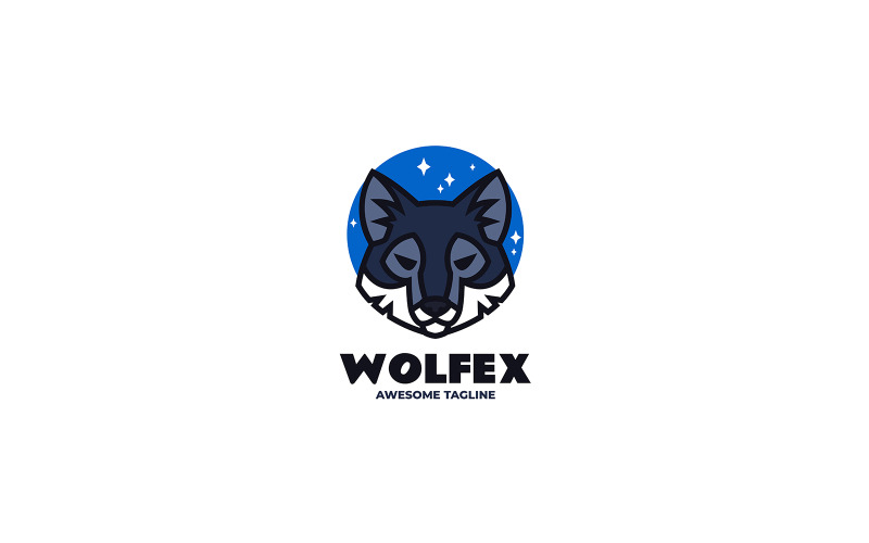 Proste logo maskotki wilka 5