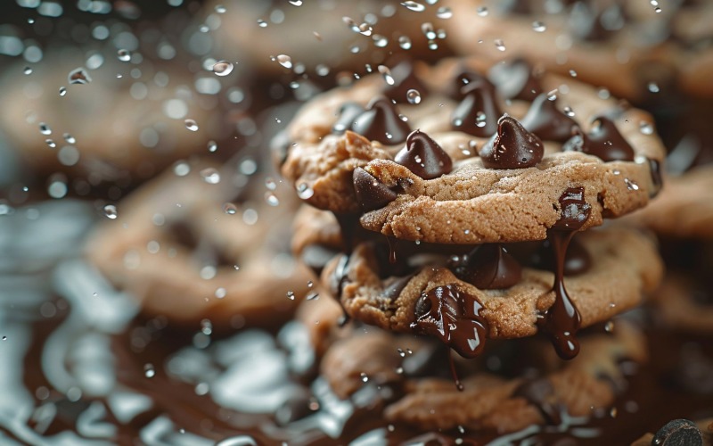 Biscuits flottants aux pépites de chocolat avec des touches de chocolat 159