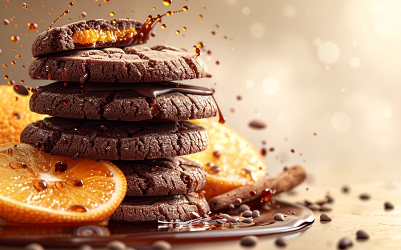 Diverse fasi del biscotto mangiato Biscotti con gocce di cioccolato 133