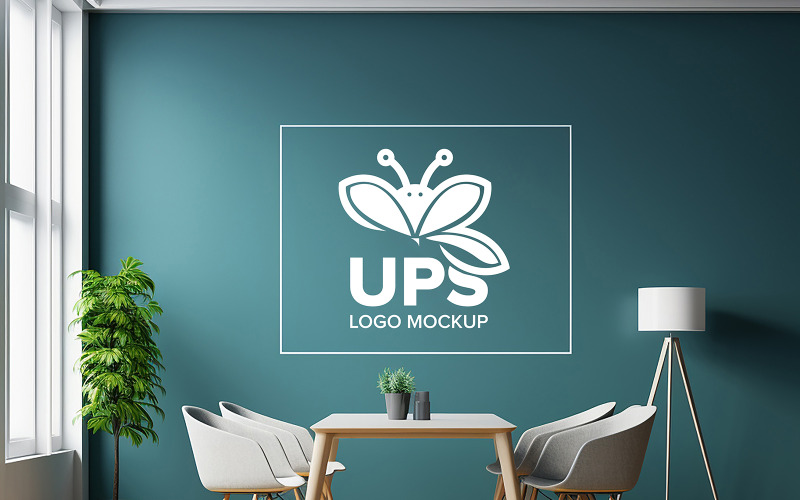 Mockup del logo sul modello di logo bianco psd a parete