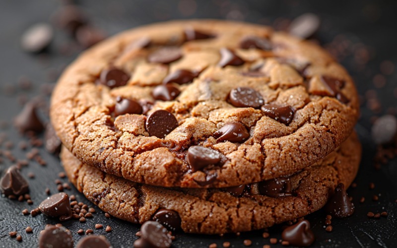 Schwimmende Chocolate Chip Cookies gestapelt 256