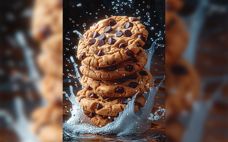 Biscoitos flutuantes de chocolate com salpicos de leite 85
