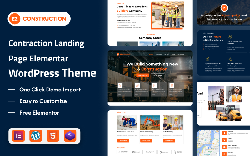 EZ-Construction: dynamiczny motyw WordPress, który zrewolucjonizuje Twój biznes budowlany