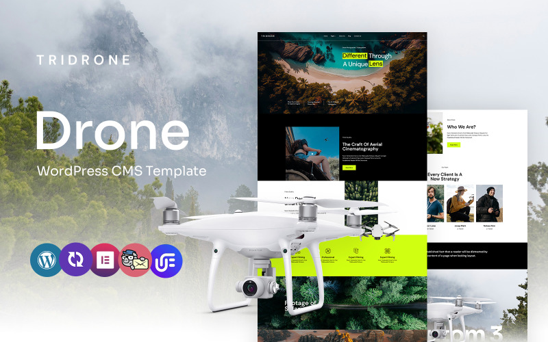 Tridrone - Uniwersalny motyw WordPress Elementor dla Drone Store
