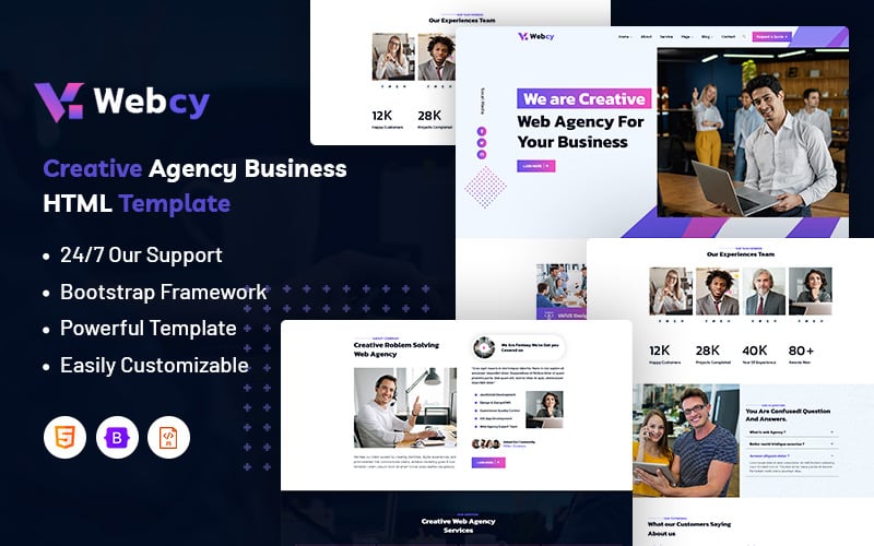 Webcy – šablona webových stránek kreativní agentury