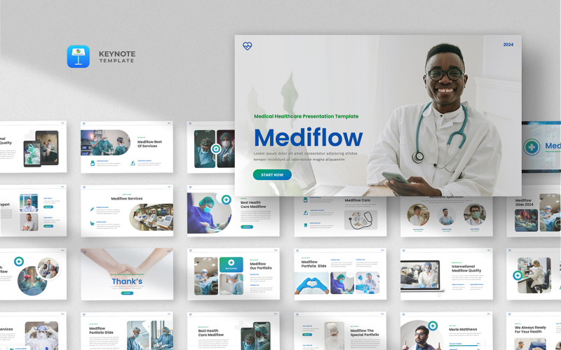 Mediflow - Keynote-sjabloon voor medische en gezondheidszorg