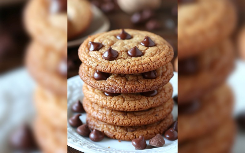 Biscuits aux pépites de chocolat sur une assiette 205