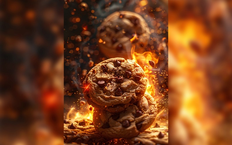 Colagem de biscoitos de chocolate em fundo preto 215