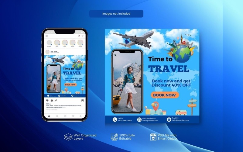 Free Holiday Tours Book now social media post