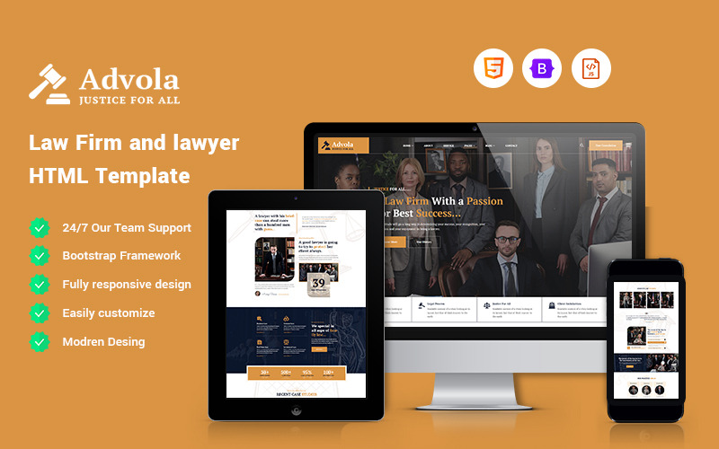 Advola - Modèle de site Web pour cabinet d'avocats et avocats