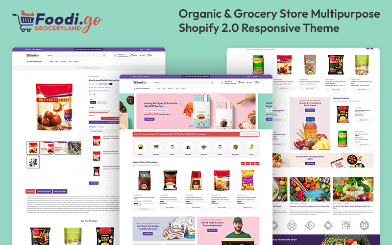 Foodigo – багатоцільова адаптивна тема Shopify 2.0 для органічних і продуктових магазинів