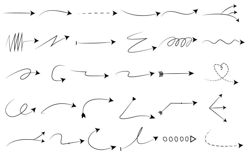 Handgezeichnete Pfeil-Vektor-Sammlung