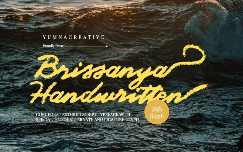 Brissanya - teksturowana czcionka pędzla