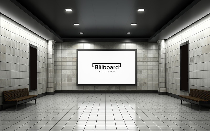 Makieta billboardu stacji metra lub makieta wyświetlacza stacji metra psd