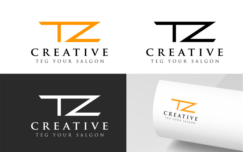 TZ bokstäver logotyp designmall
