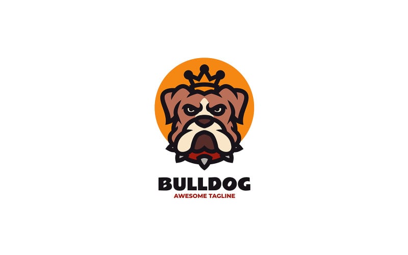 Bulldogge Einfaches Maskottchen-Logo 1