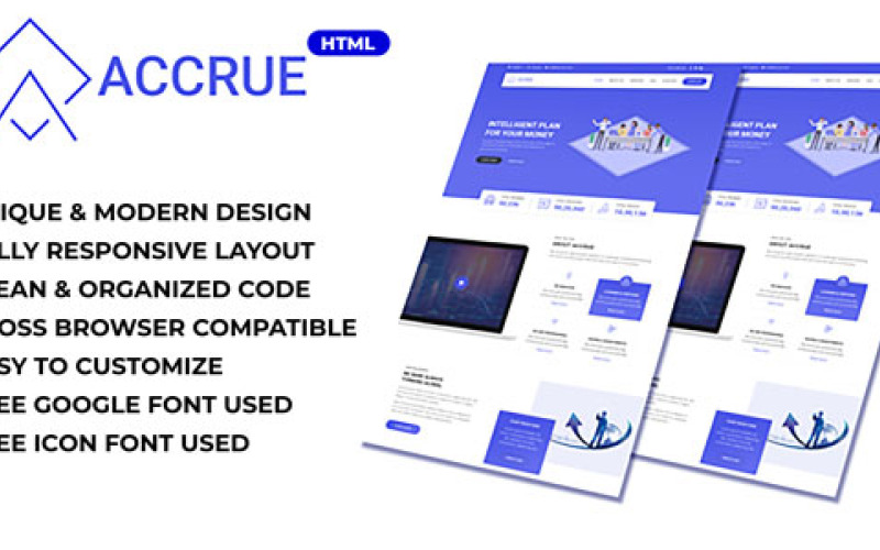 Accrue - HTML-mallar för investeringswebbplats