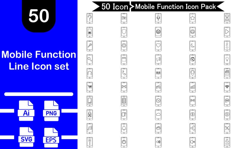Mobile Function Line Icon set