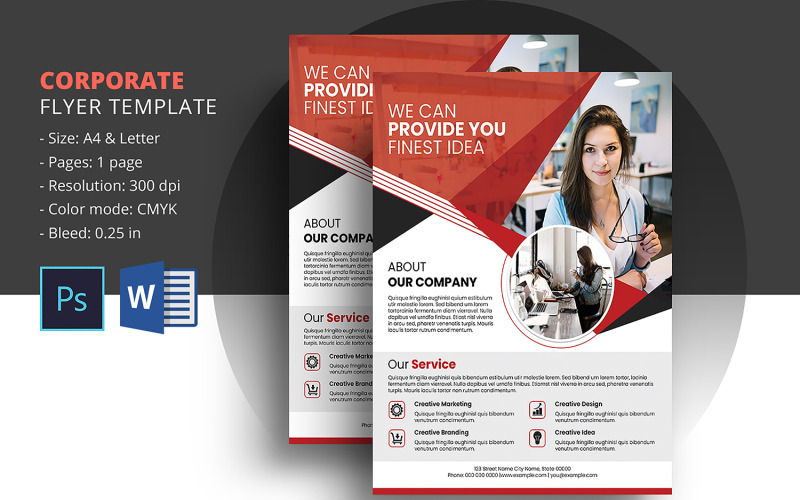 Nouveau modèle de flyer commercial. Word et PSD