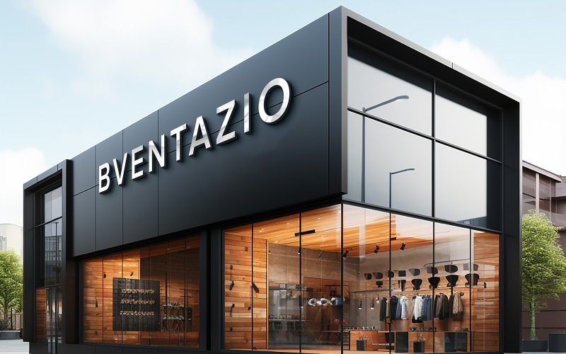PSD premium Maqueta de logotipo de letrero de fachada moderna 3d Maqueta de logotipo 3d en superficie amarilla psd