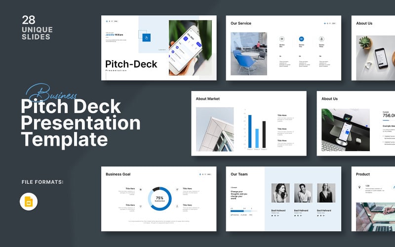 Zakelijke pitchdeck Google-diapresentatie