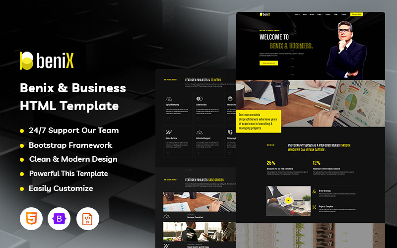 Benix – Modello di sito web aziendale Elementor