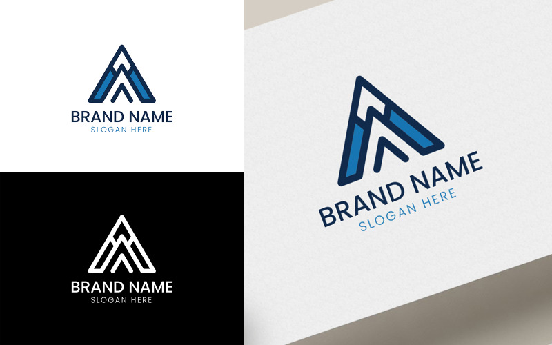 Plantilla vectorial del logotipo de letra AA o montaña