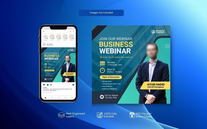 Corporate Social Media en Live Webinar PSD Design Essentials Groen cyaan