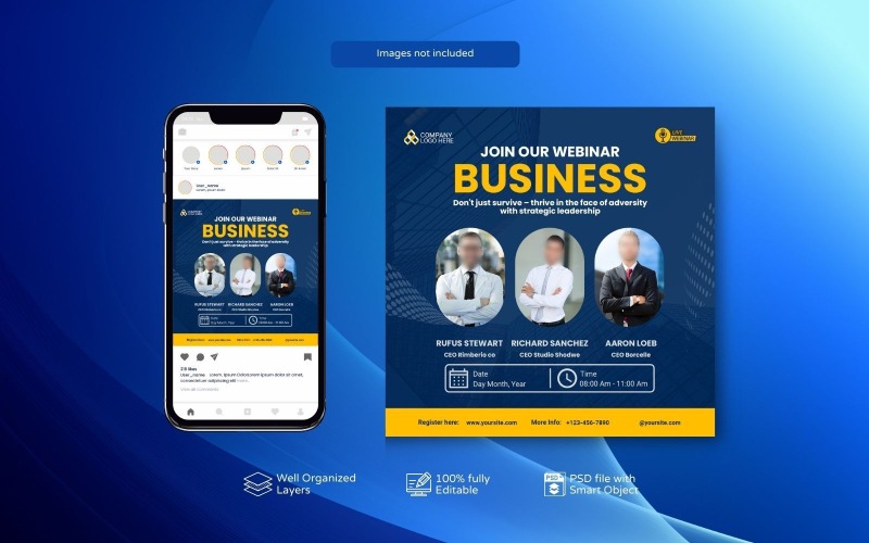 Chief Guest Posts. Design Design Templates for PSD Live Webinars and Corporate Social Media Posts ...