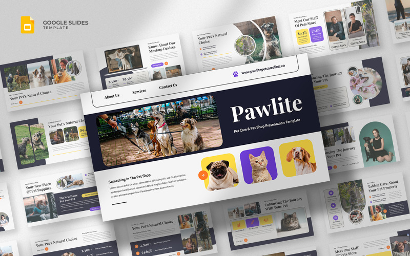 Pawlite - Evcil Hayvan Bakımı Google Slayt Şablonu