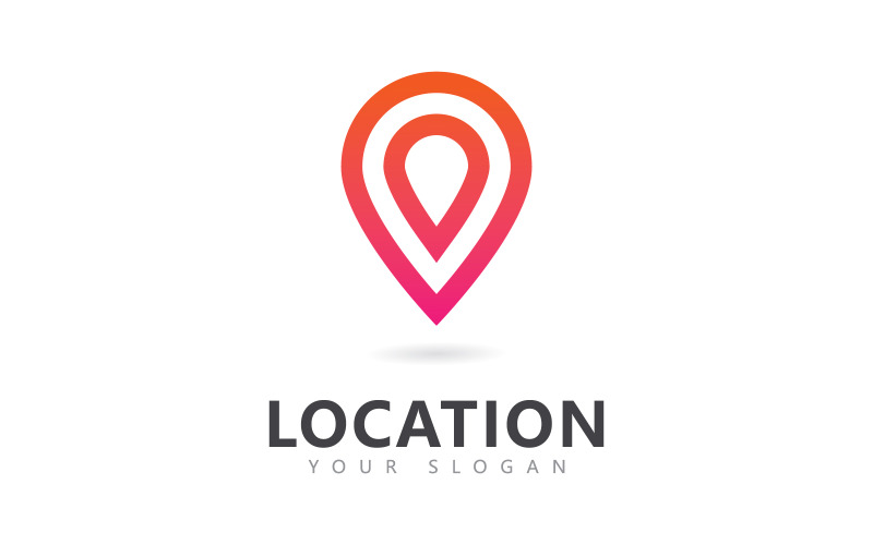 Abstract location pin logo icon design V7 - TemplateMonster