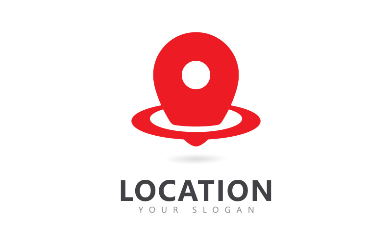 Abstracte locatie pin embleemontwerp pictogram V1
