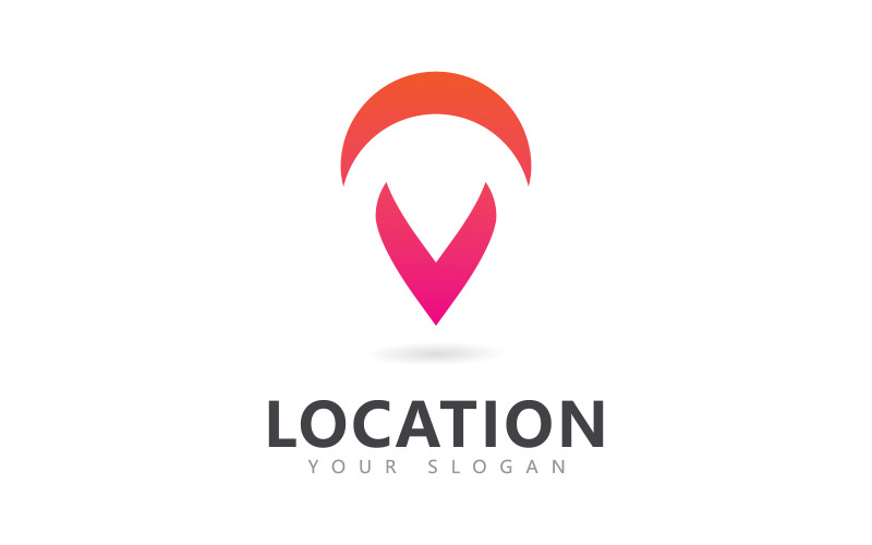 Design de ícone de logotipo de pino de localização abstrata V5
