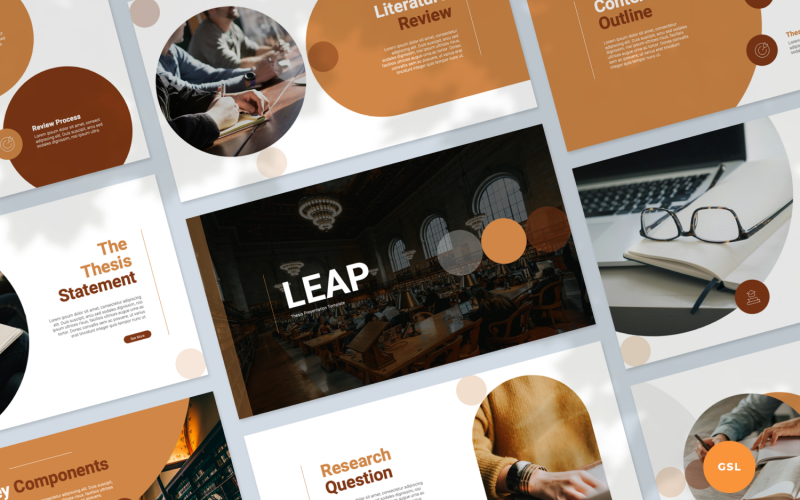 Шаблон презентації Leap Thesis для Google Slides