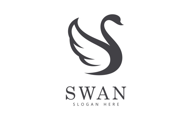 svan logotyp vektor. Abstrakt minimalistisk logotyp ikon svan V4