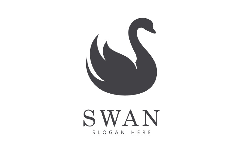 vettore del logo del cigno. Icona logo minimalista astratto cigno V3